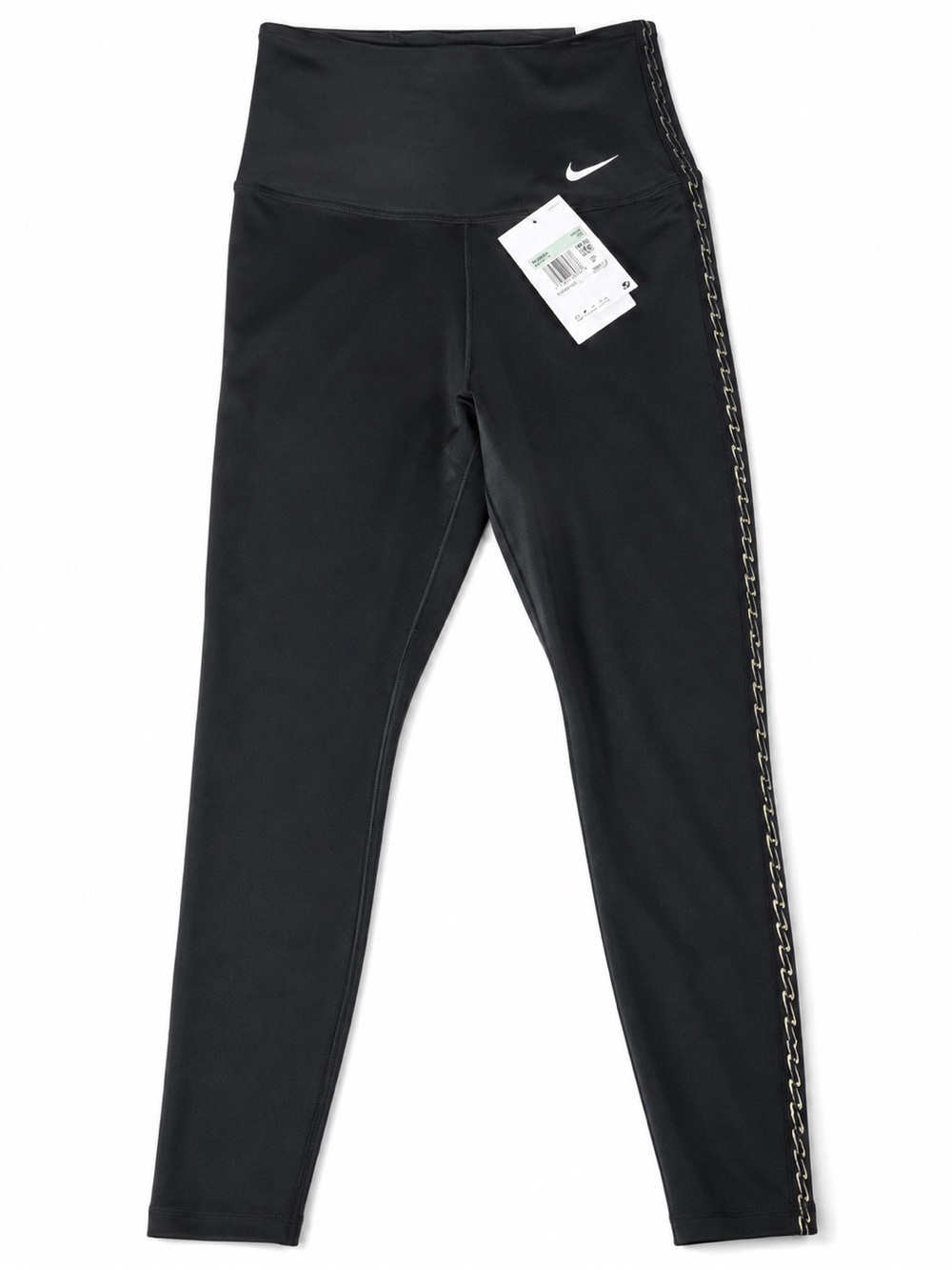 Nike One Therma fit Black High-Waist Leggings with Side Stitch Detail retail $65